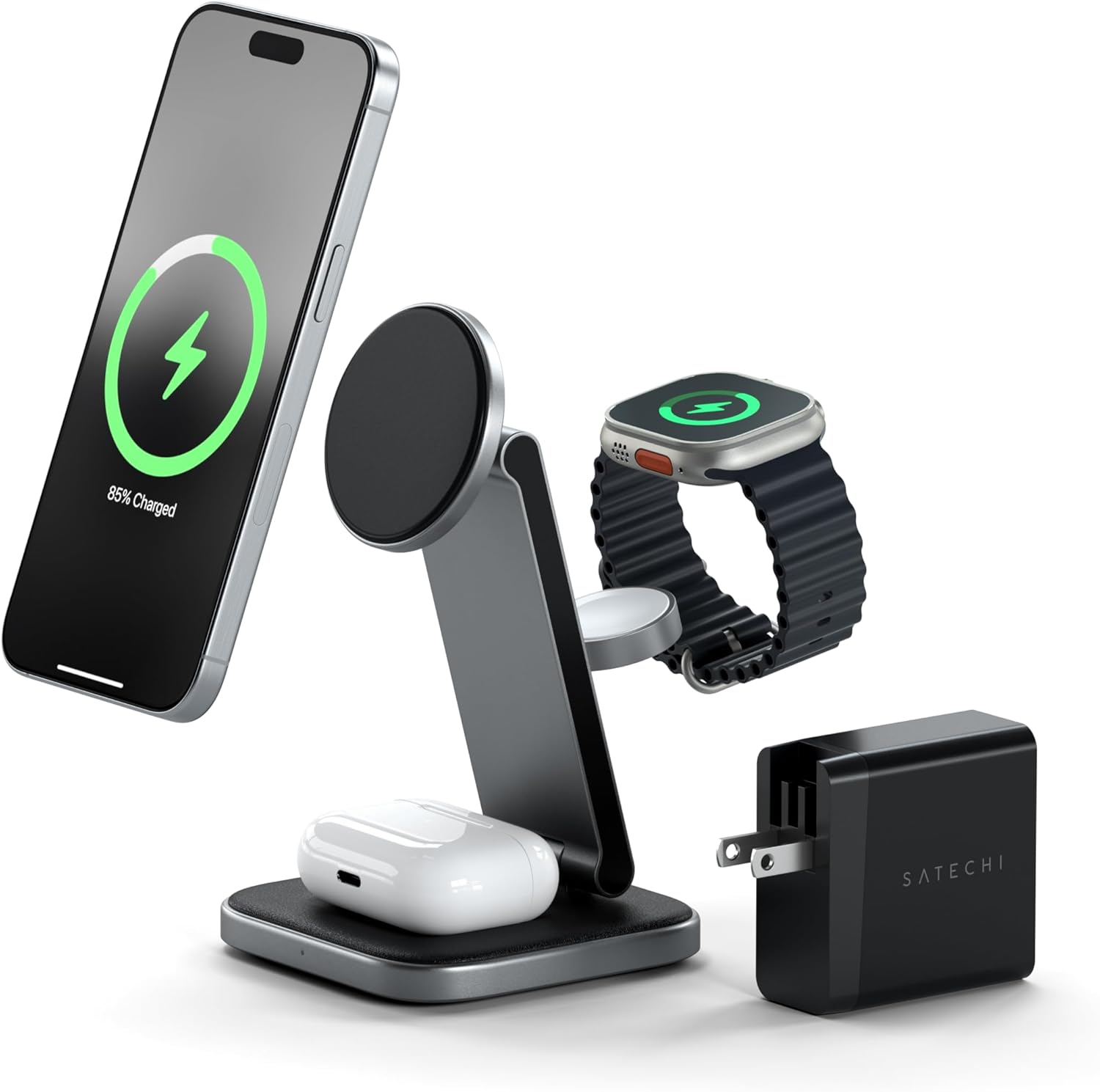 Satechi 3-in-1 Qi2 Foldable Stand