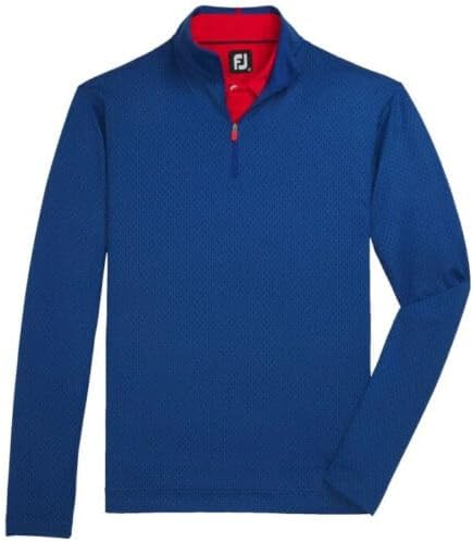 FootJoy New Men's Tonal Print Knit Golf Midlayer - Twilight Blue - Medium