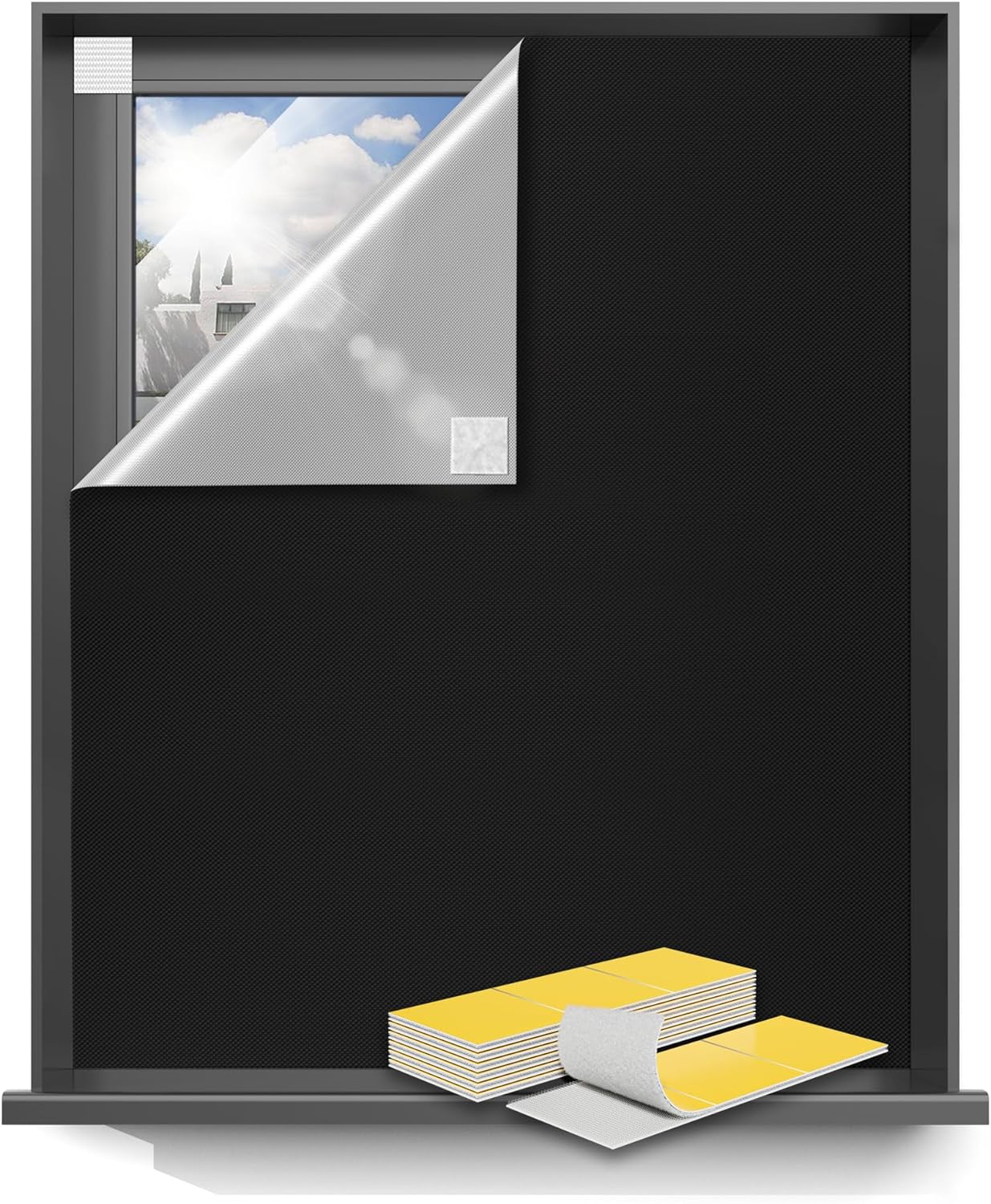 Portable Blackout Curtains with Hook and Loop Tapes