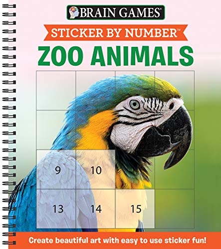 Brain Games Sticker by Number: Zoo Animals