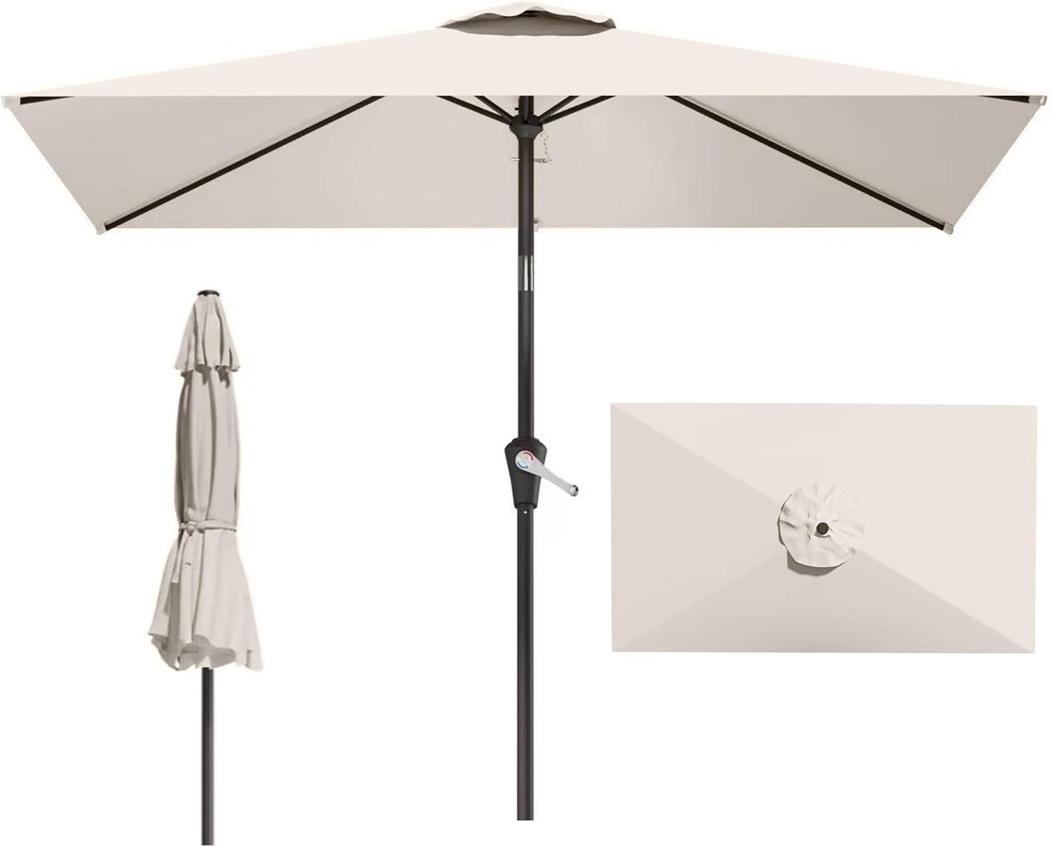 6.5 x 10 ft Patio Umbrella with Crank