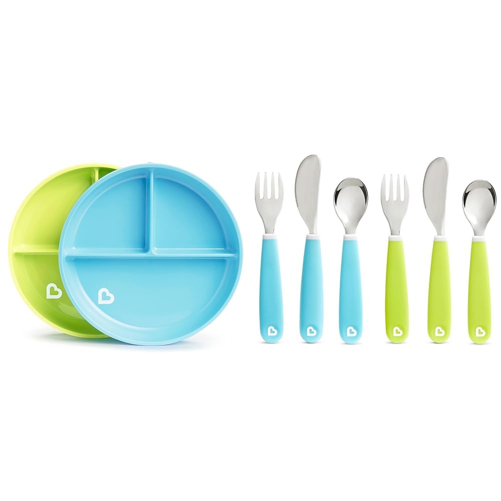 Munchkin Stay Put Plate and Utensil Set
