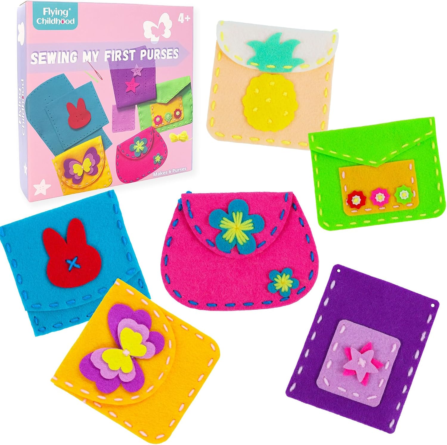 Purse Sewing Kit for Kids Ages 4-7, Make Your Own Handbag Sewing Projects for Beginners