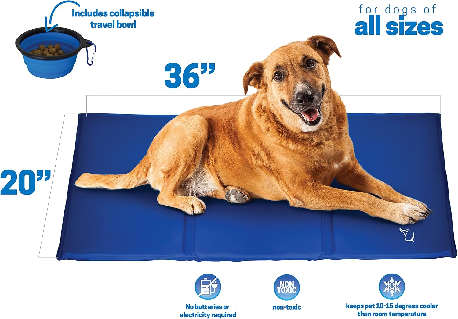Unleashed Pets Cooling Gel Pad with Collapsible Bowl